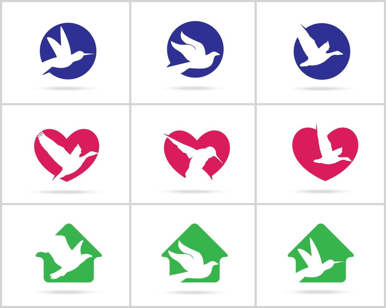 fågel logotyp vektor design samling.
