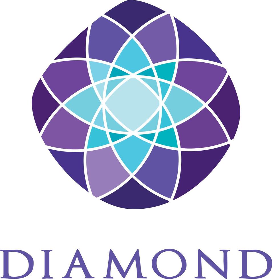 Diamant-Logo, vernichtendes abstraktes Muster. buntes edelstein-logo. vektor