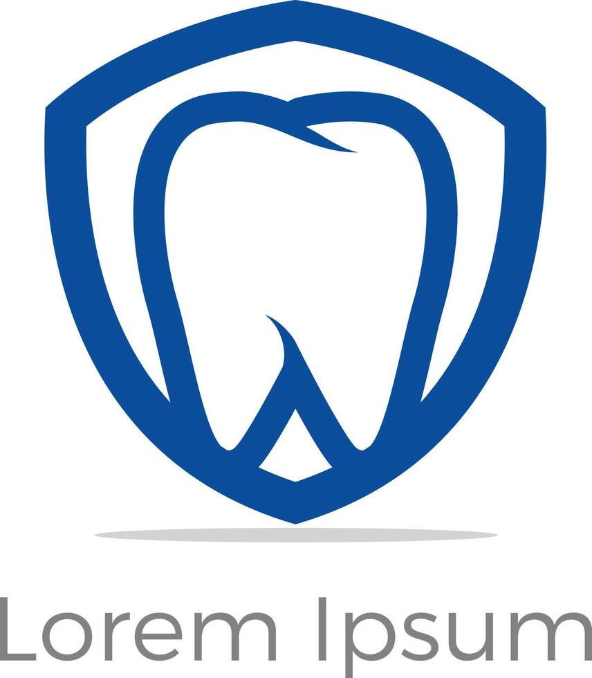 dental vård logotyp ikoner , tand i skydda, Hem, äpple och hjärta illustration. vektor
