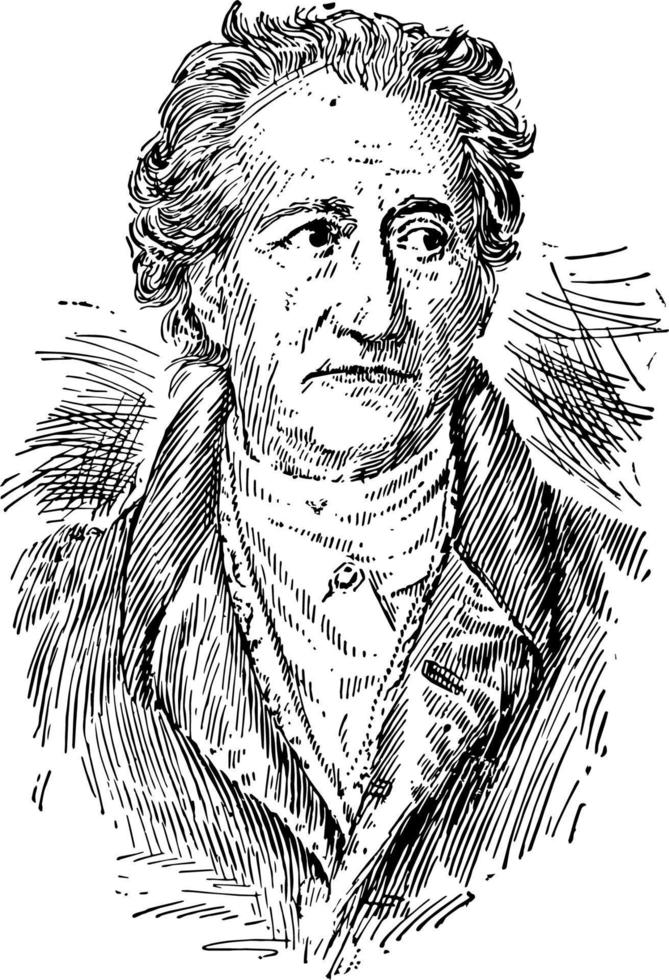 johann wolfgang von goethe vintage illustration. vektor