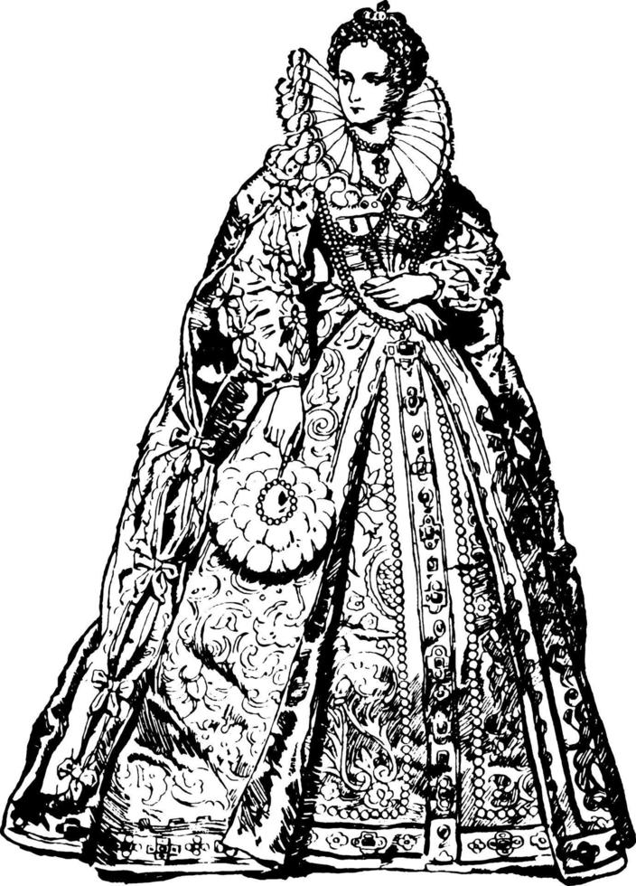 königin elizabeth, vintage illustration vektor
