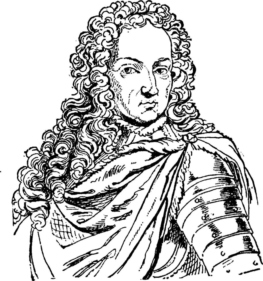 könig william iii von england, vintage illustration vektor