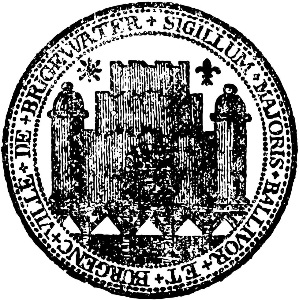ein Siegel, das die Stadt Bridgewater darstellt, Vintage-Illustration vektor