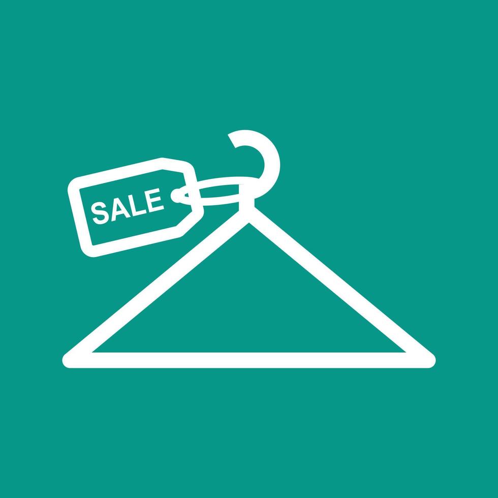 Verkauf-Tag auf Kleiderbügel Linie Farbe Hintergrundsymbol vektor