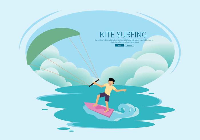 Kostenlose Kitesurfing Illustration vektor