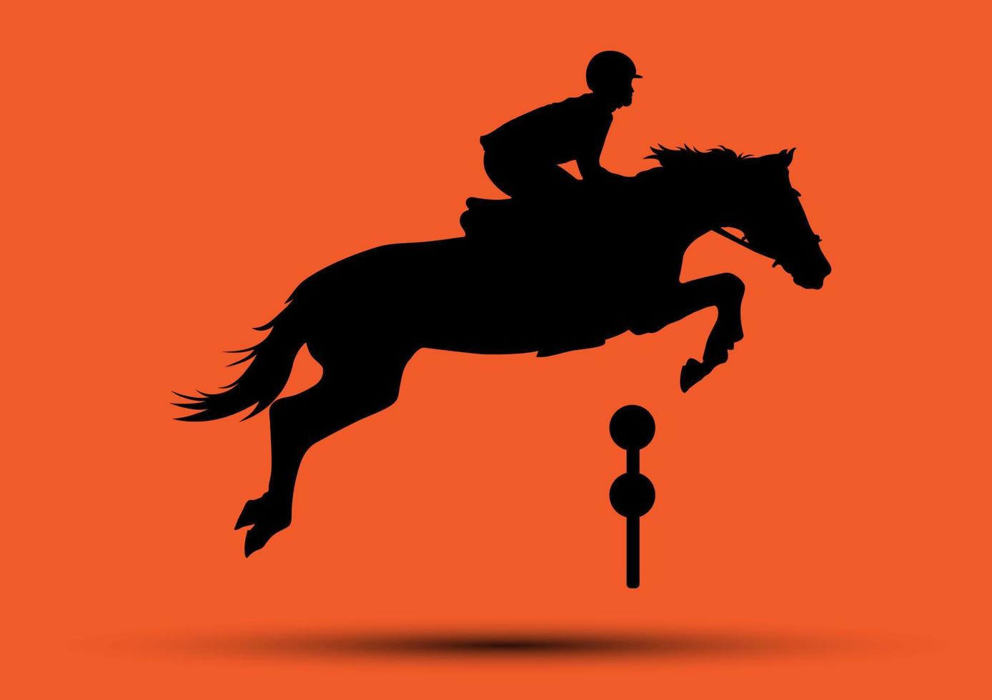 grafik design silhuett häst tävlings för lopp isolerat orange bakgrund vektor illustration