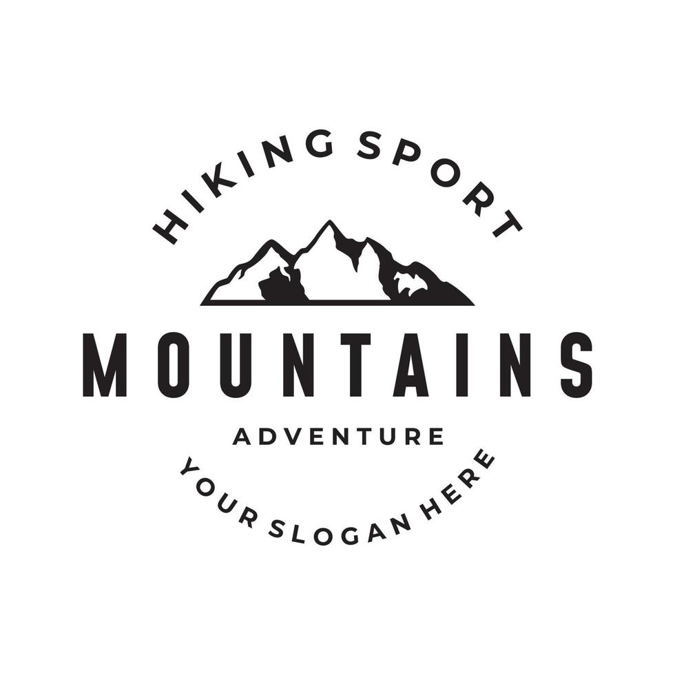Logo-Design von Bergen oder Bergsilhouetten. Logos für Kletterer, Fotografen, Unternehmen. vektor