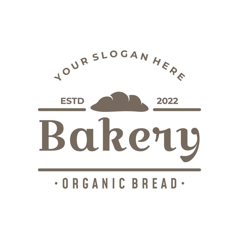 Retro-Weizenbrot-Logo-Design-Vorlage. Abzeichen für Bäckerei, hausgemachte Bäckerei, Restaurant oder Café, Konditorei, Geschäft. vektor