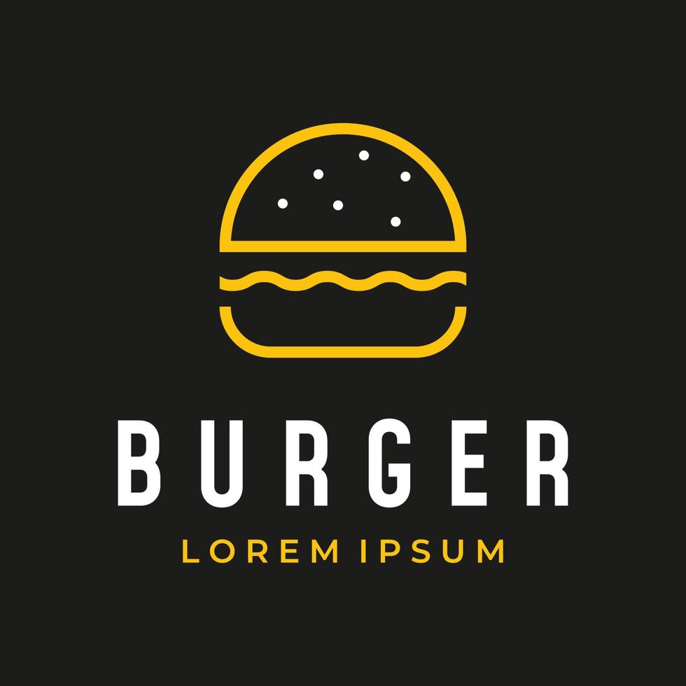 burger logotyp, restaurang emblem, café, hamburgare märka och fabrik.snabb mat mall. vektor