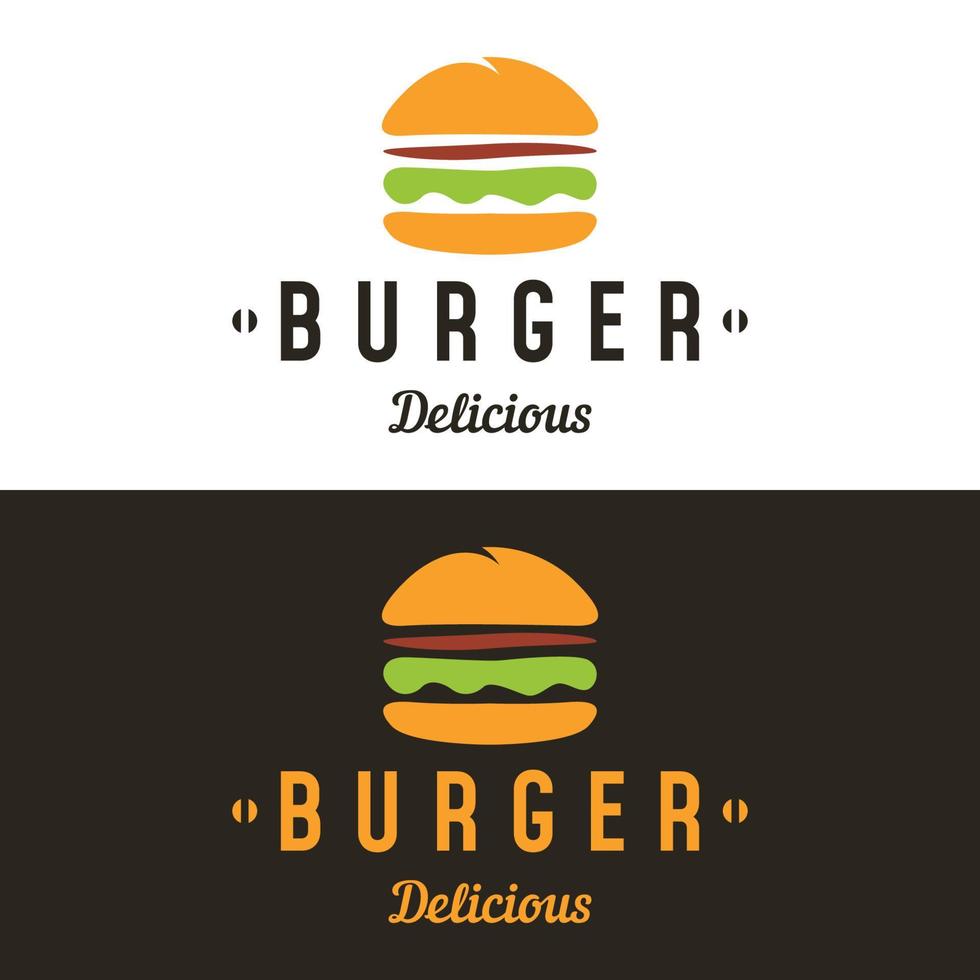 burger logotyp, restaurang emblem, café, hamburgare märka och fabrik.snabb mat mall. vektor