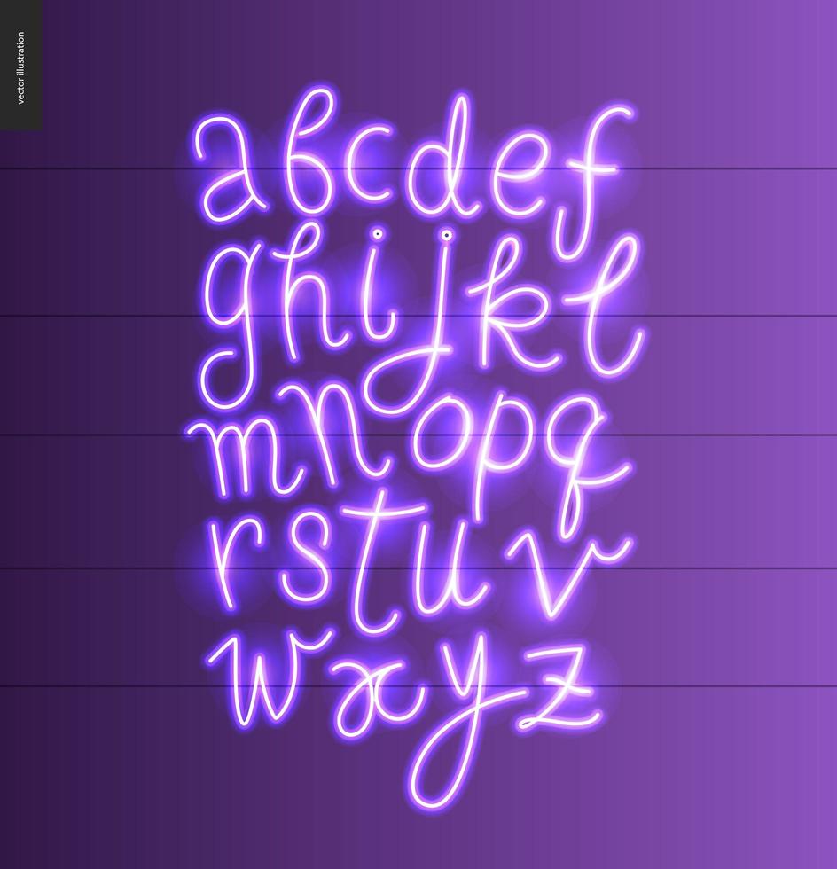 Neon Alphabet Set vektor