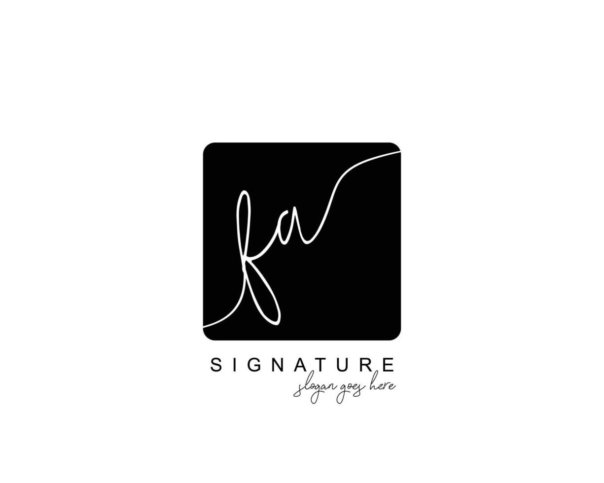 första fa skönhet monogram och elegant logotyp design, handstil logotyp av första signatur, bröllop, mode, blommig och botanisk med kreativ mall. vektor