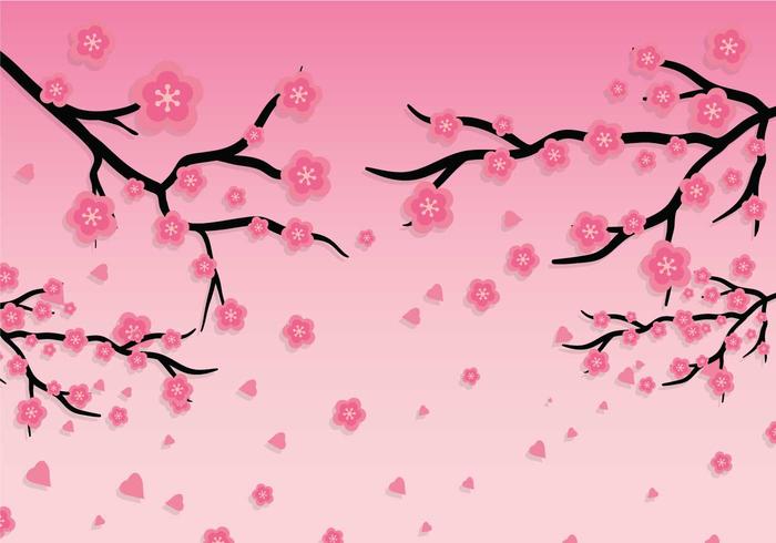 Pflaumenblüte Vektor Hintergrund