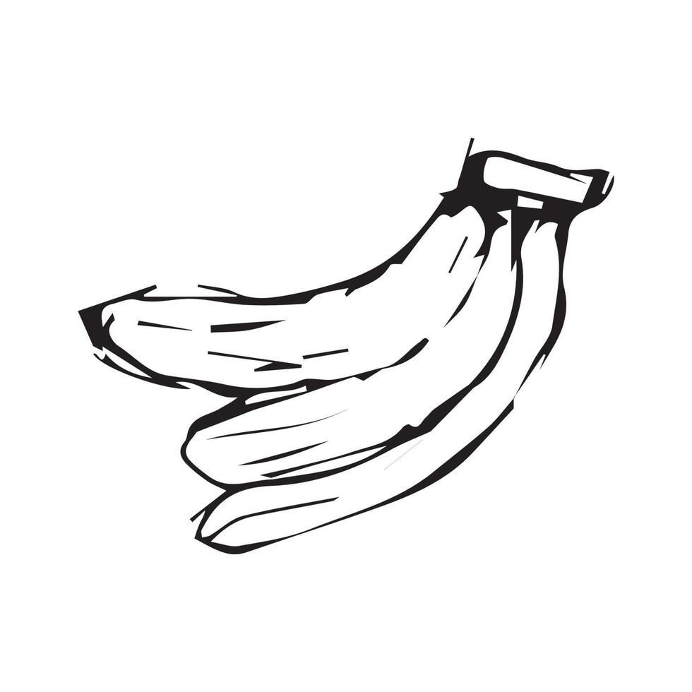 banan hand teckning. banan vektor illustration för design med linje stil