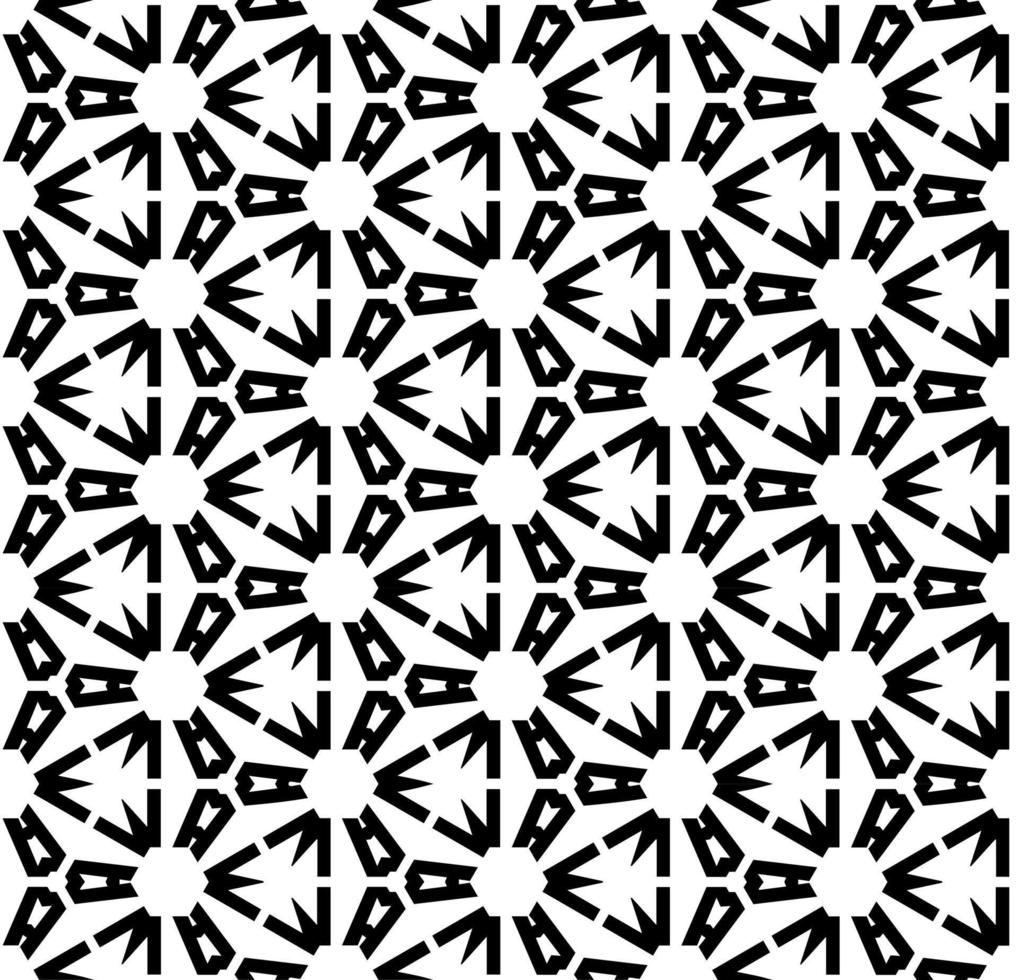 nahtloses abstraktes Schwarzweiss-Muster. Hintergrund und Hintergrund. Ziermuster in Graustufen. Mosaik-Ornamente. Vektorgrafik. vektor