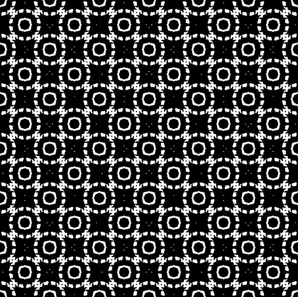 Schwarz-Weiß-nahtlose Mustertextur. Ziergrafik in Graustufen. Mosaik Ornamente. Mustervorlage. vektor