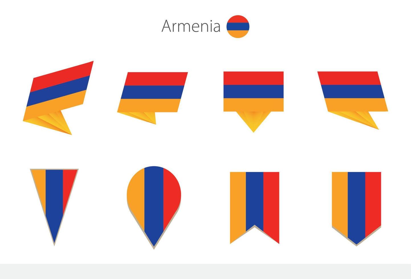 armenia nationell flagga samling, åtta versioner av armenia vektor flaggor.