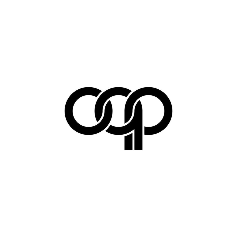 brev oqp logotyp enkel modern rena vektor