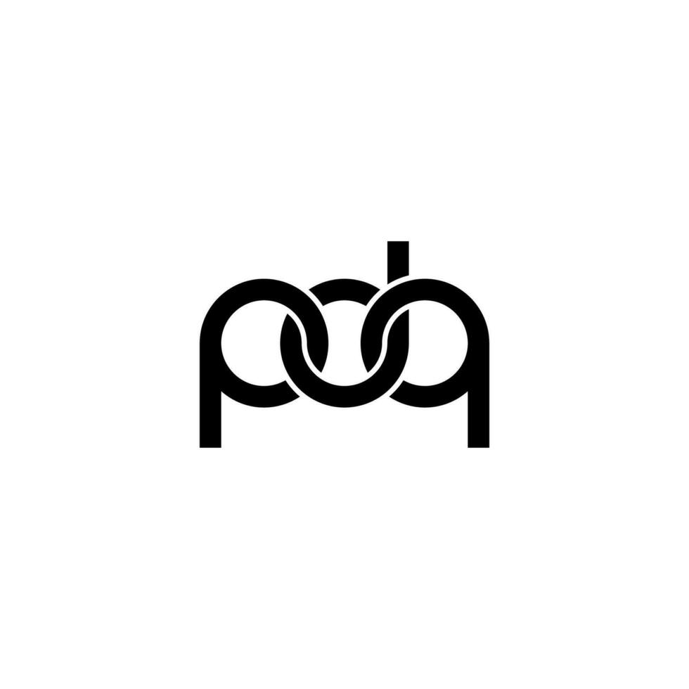 brev pdq logotyp enkel modern rena vektor