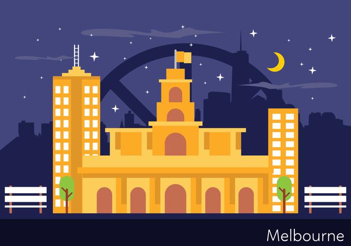 Melbourne landskaps illustration vektor