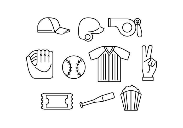 Kostenlose Softball Line Icon Vector