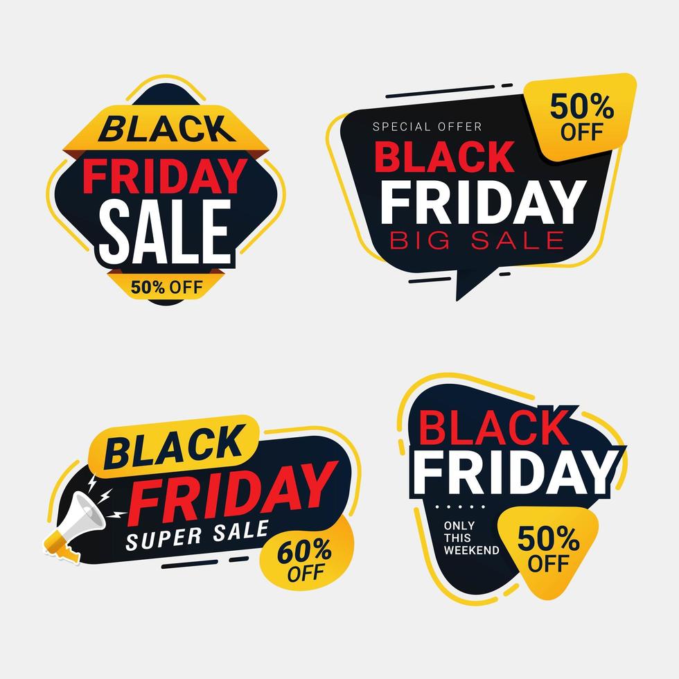 Black Friday Sale Banner Rabatt-Vorlagen vektor