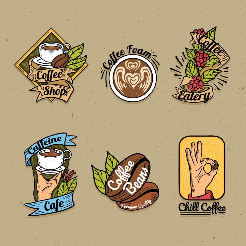 kaffe vintage logotyp vektor