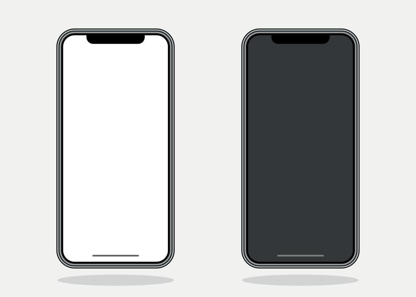 Smartphone-Mockup-Bildschirm isoliert auf weißem Hintergrund, Vorderansicht. Vektor-Illustration vektor