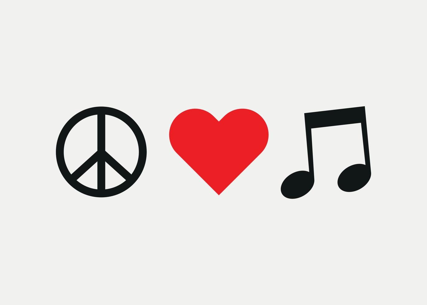 fred kärlek musik tecken illustration isolerat på vit bakgrund vektor