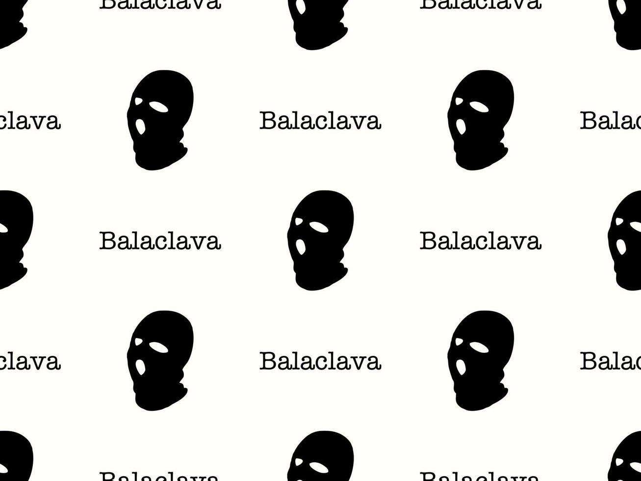 Balaclava Zeichentrickfigur nahtloses Muster auf orangefarbenem Hintergrund vektor