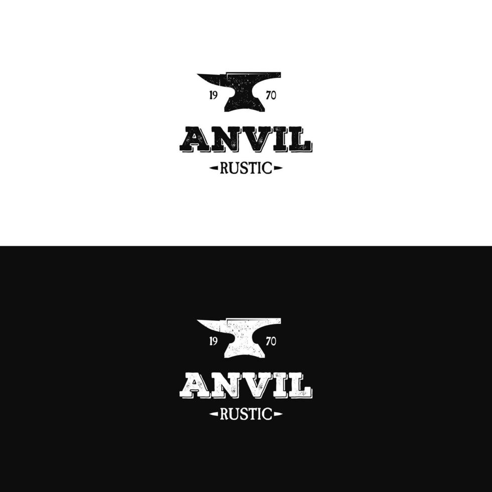 Amboss oder Schmied rustikales Logo mit Grunge-Effekt vektor