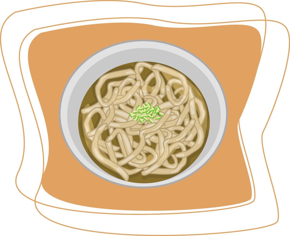 udon asiatisk kök platt design illustration vektor