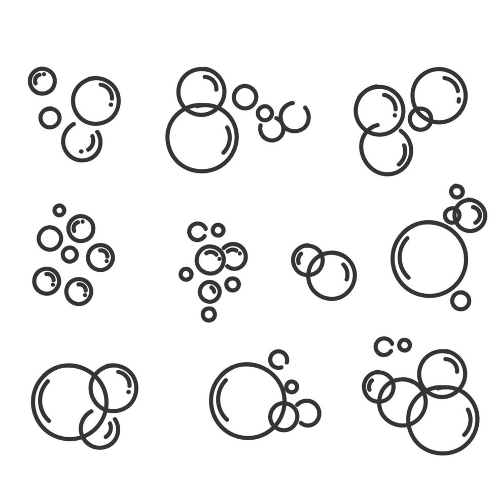 hand gezeichneter gekritzel-sauerstoffblasenseifen-illustrationsvektor vektor