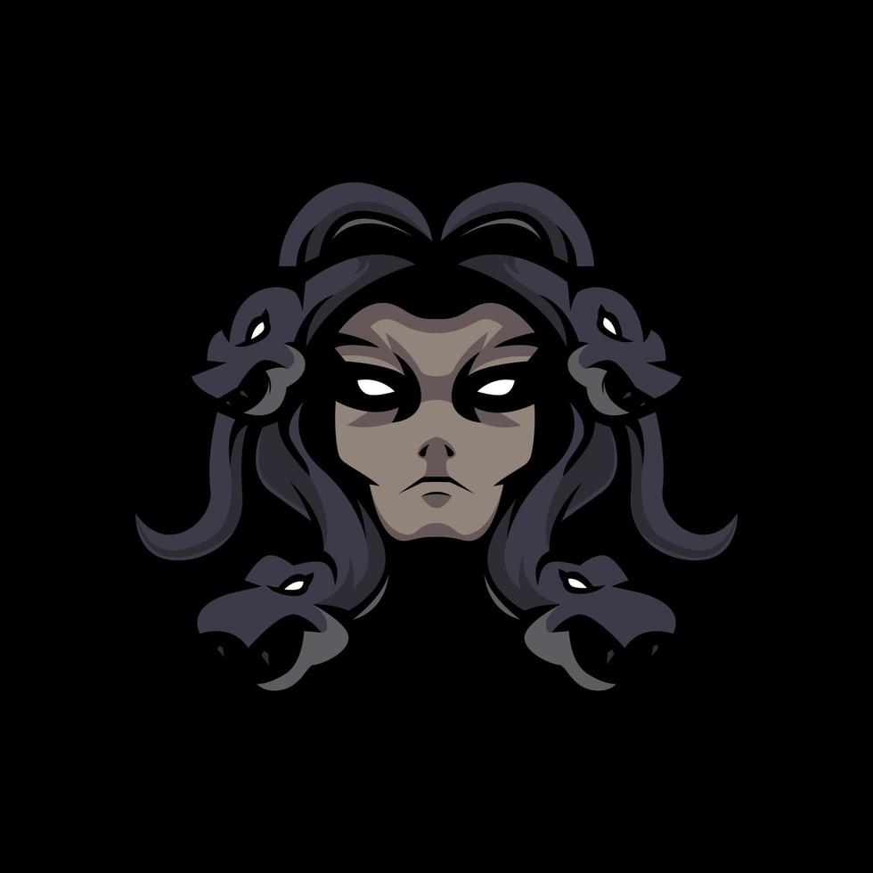 Medusa-eSport-Logo-Design-Illustrationsvektor für Mannschaftssportspiele vektor