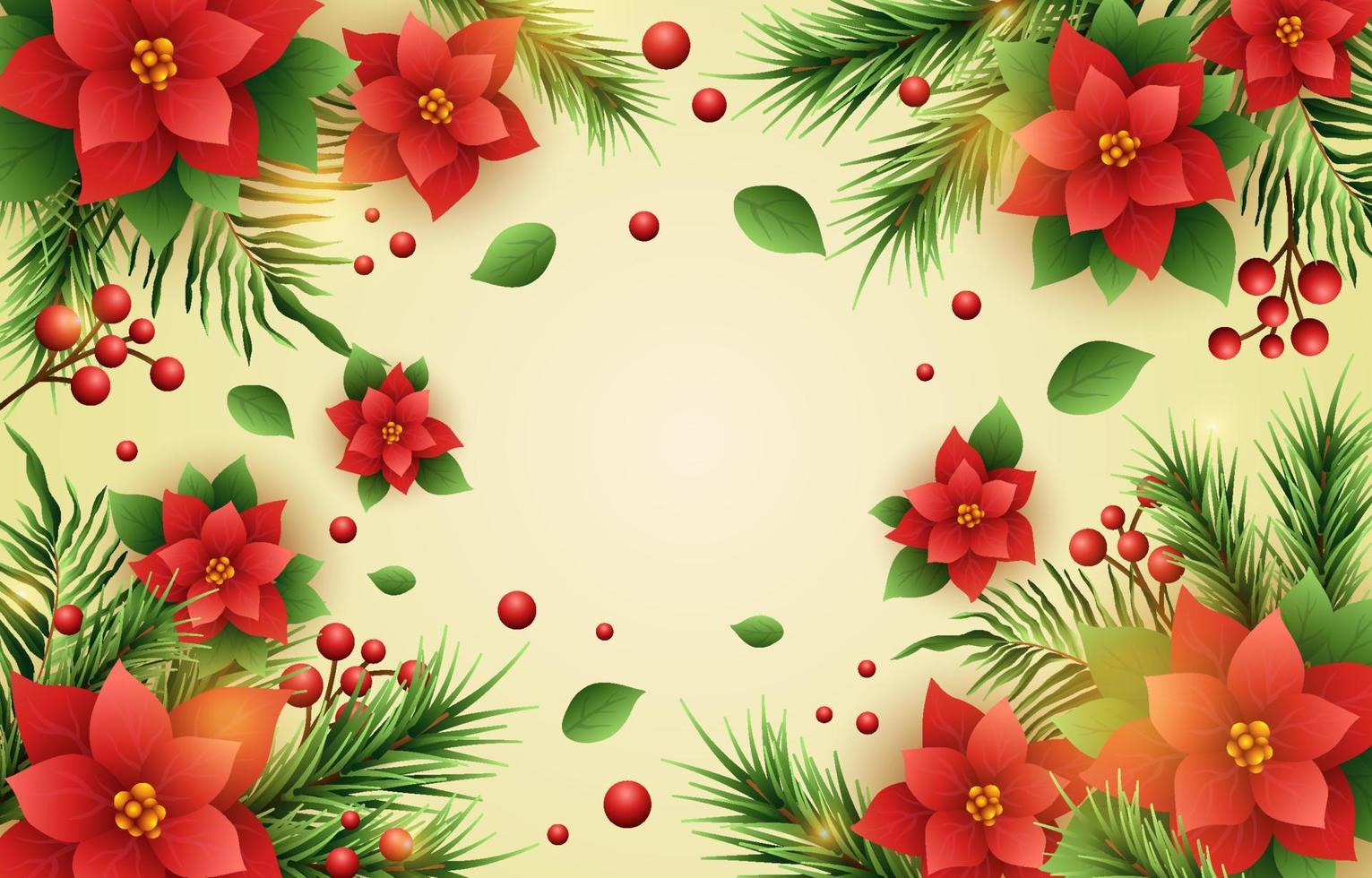 Weihnachtssterne Blumenhintergrund vektor