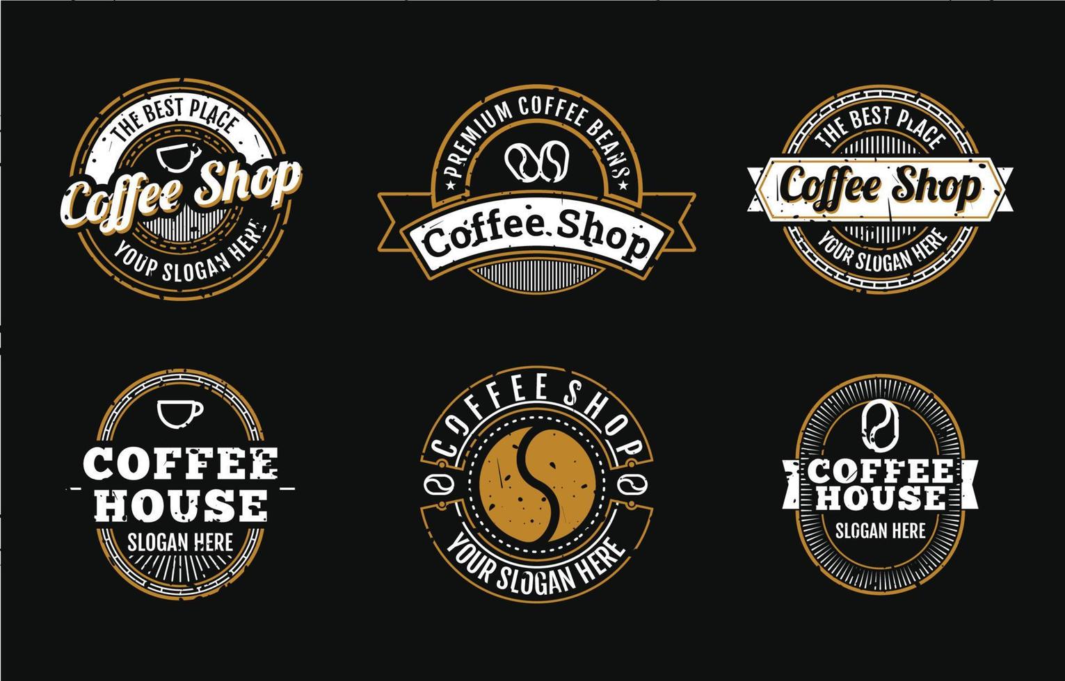 Satz von Vintage-Coffee-Shop-Logo-Vorlage vektor