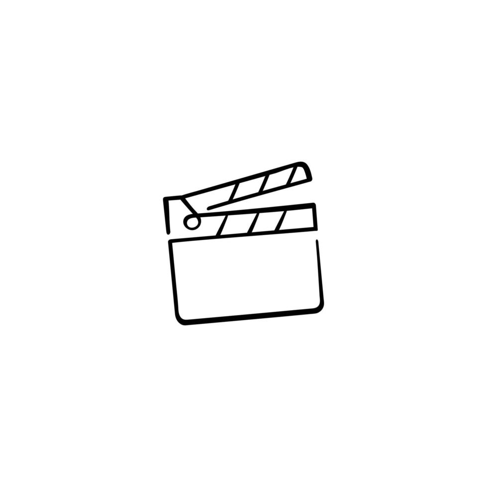 Clapper Board Line Style Icon Design vektor