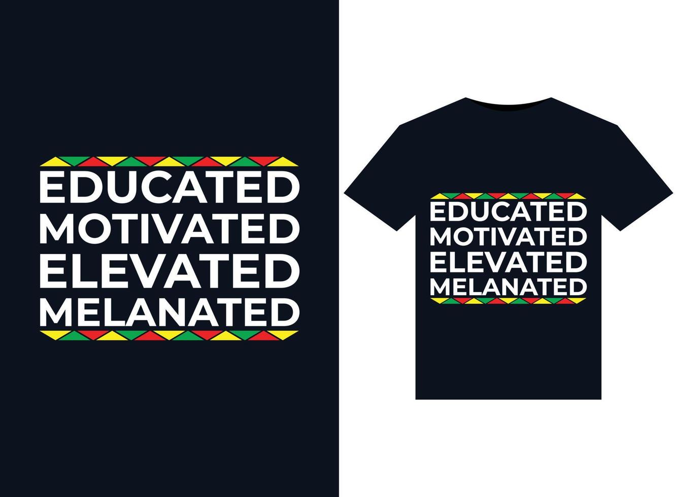 gebildete, motivierte, erhabene, melanisierte Illustrationen für druckfertiges T-Shirt-Design vektor
