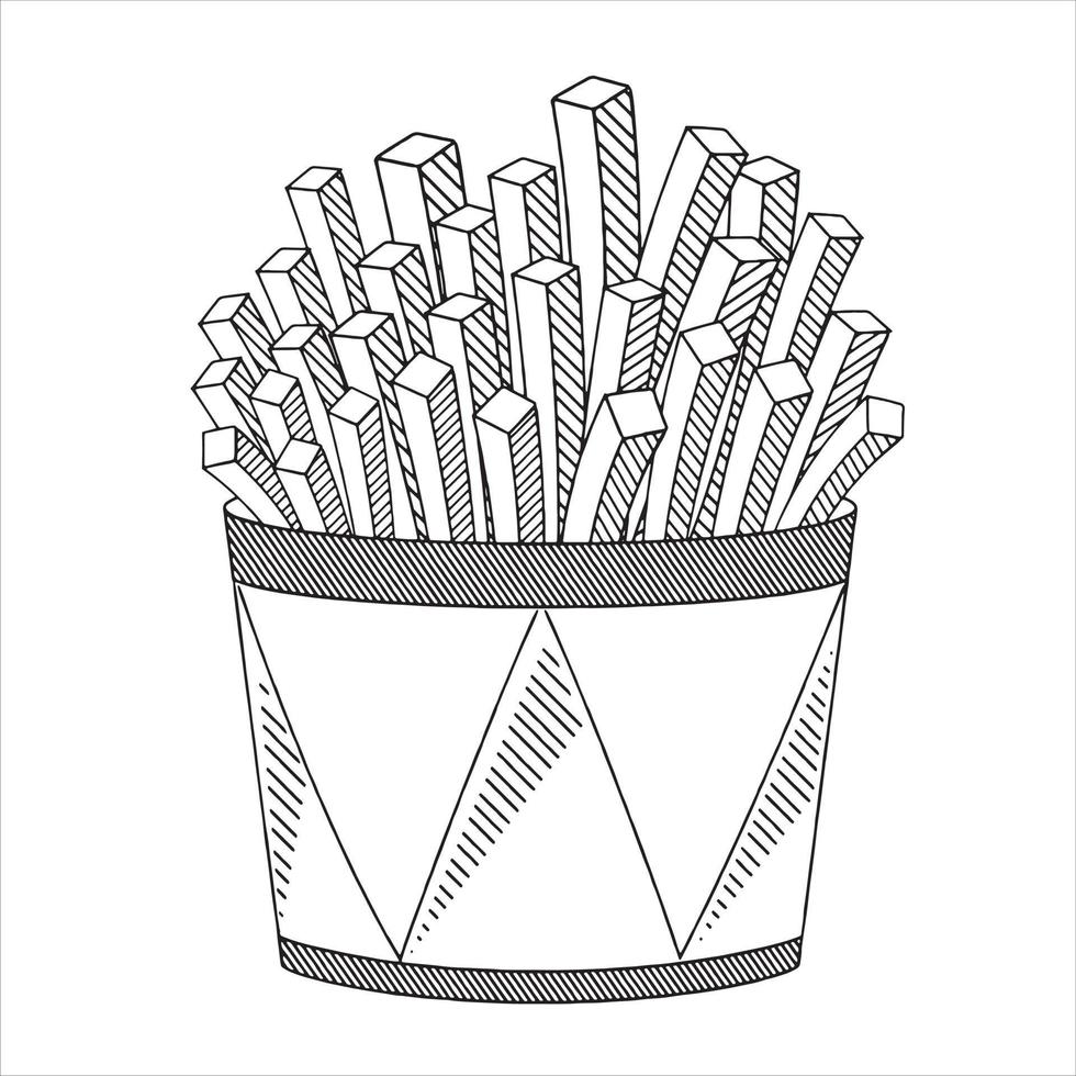 packa av franska frites - översikt illustration vektor