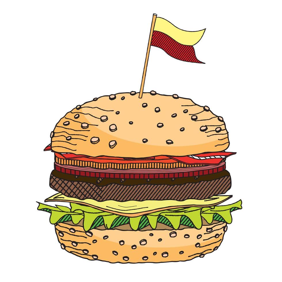 klassische Hamburgerillustration vektor