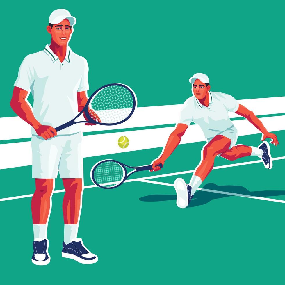 tennis sport karaktär man vektor illustration