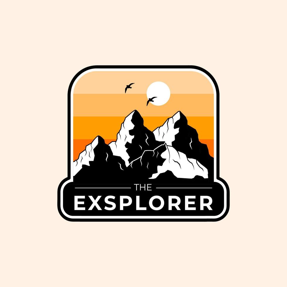 berg explorer bricka logotyp design samling vektor