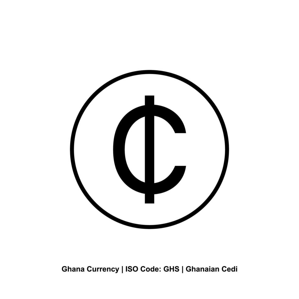 ghana valuta ikon symbol, ghanansk cedi, ghs tecken. vektor illustration