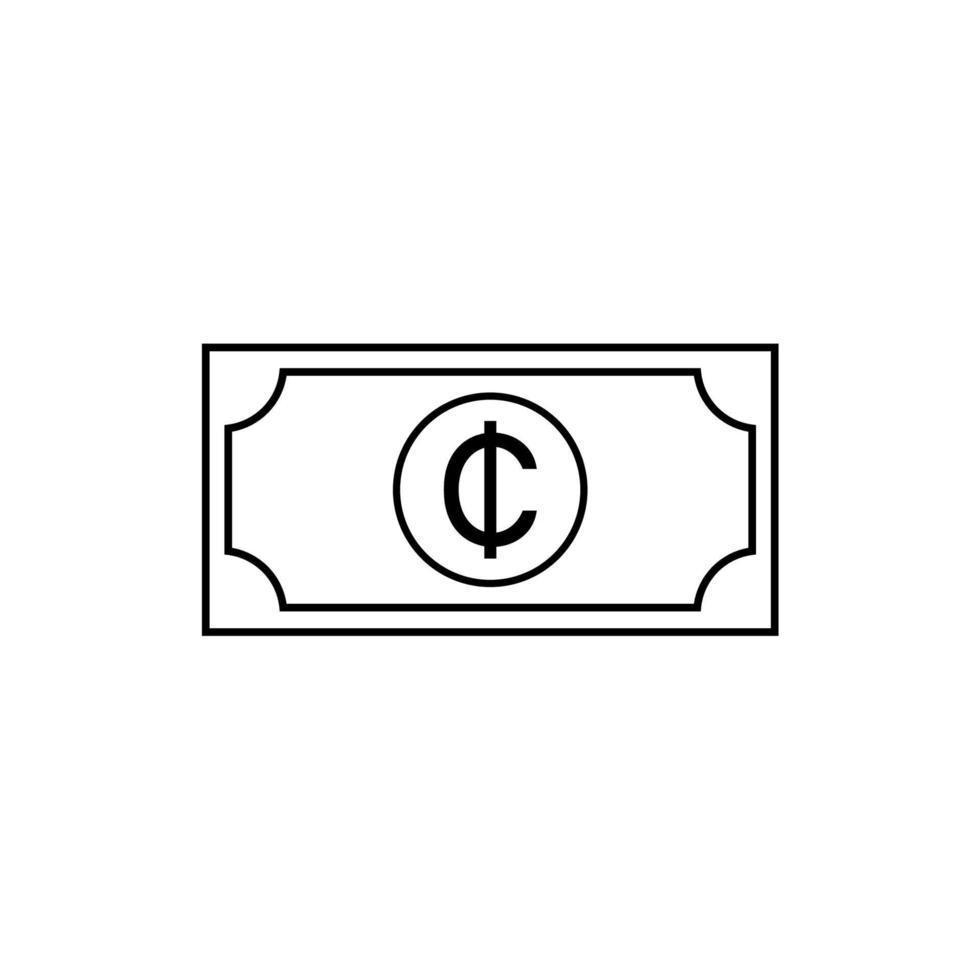 Ghana-Währungssymbolsymbol, ghanaischer Cedi, ghs-Zeichen. Vektor-Illustration vektor