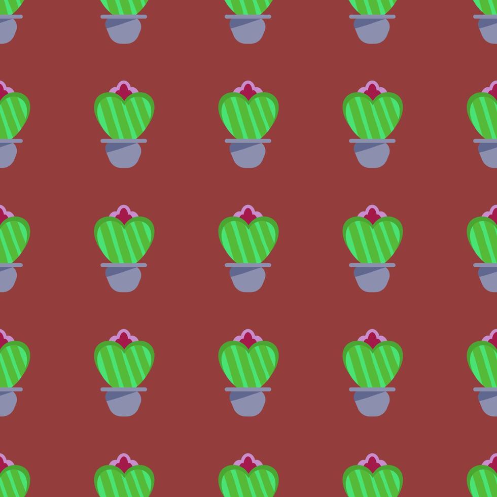 herzförmiger Kaktus, dekorativer Hintergrund, gedruckt auf dem Bettlaken. vektor