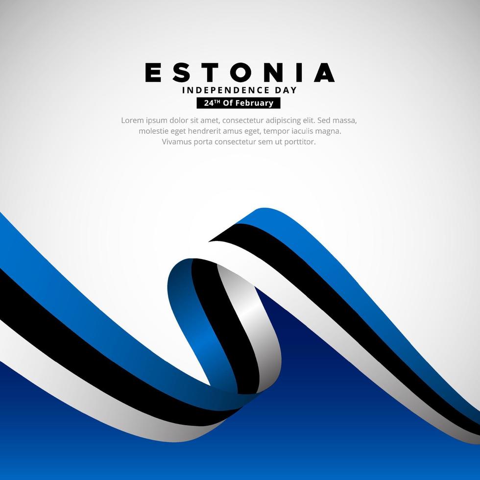 modern estland oberoende dag design med vågig flagga vektor. estland enhet dag design vektor