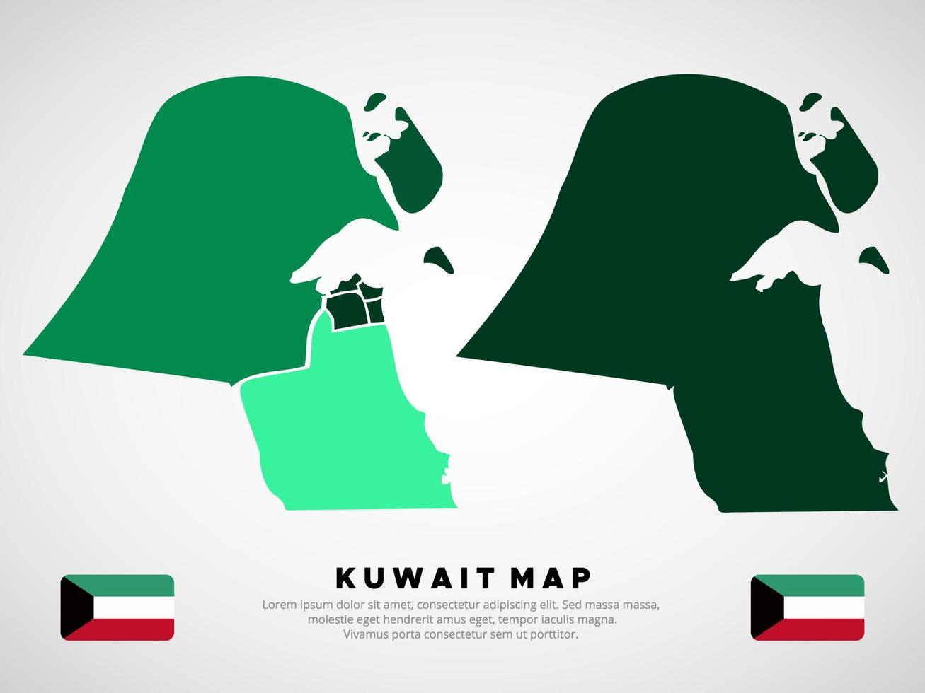 moderner Kuwait-Silhouettenkarten-Design-Ikonenvektor. Kuwait-Karten-Design-Vektor vektor