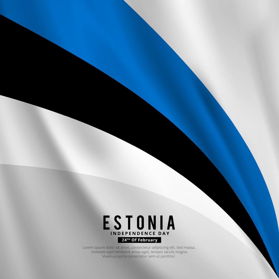 abstrakt estland oberoende dag design bakgrund med vågig flagga vektor. vektor