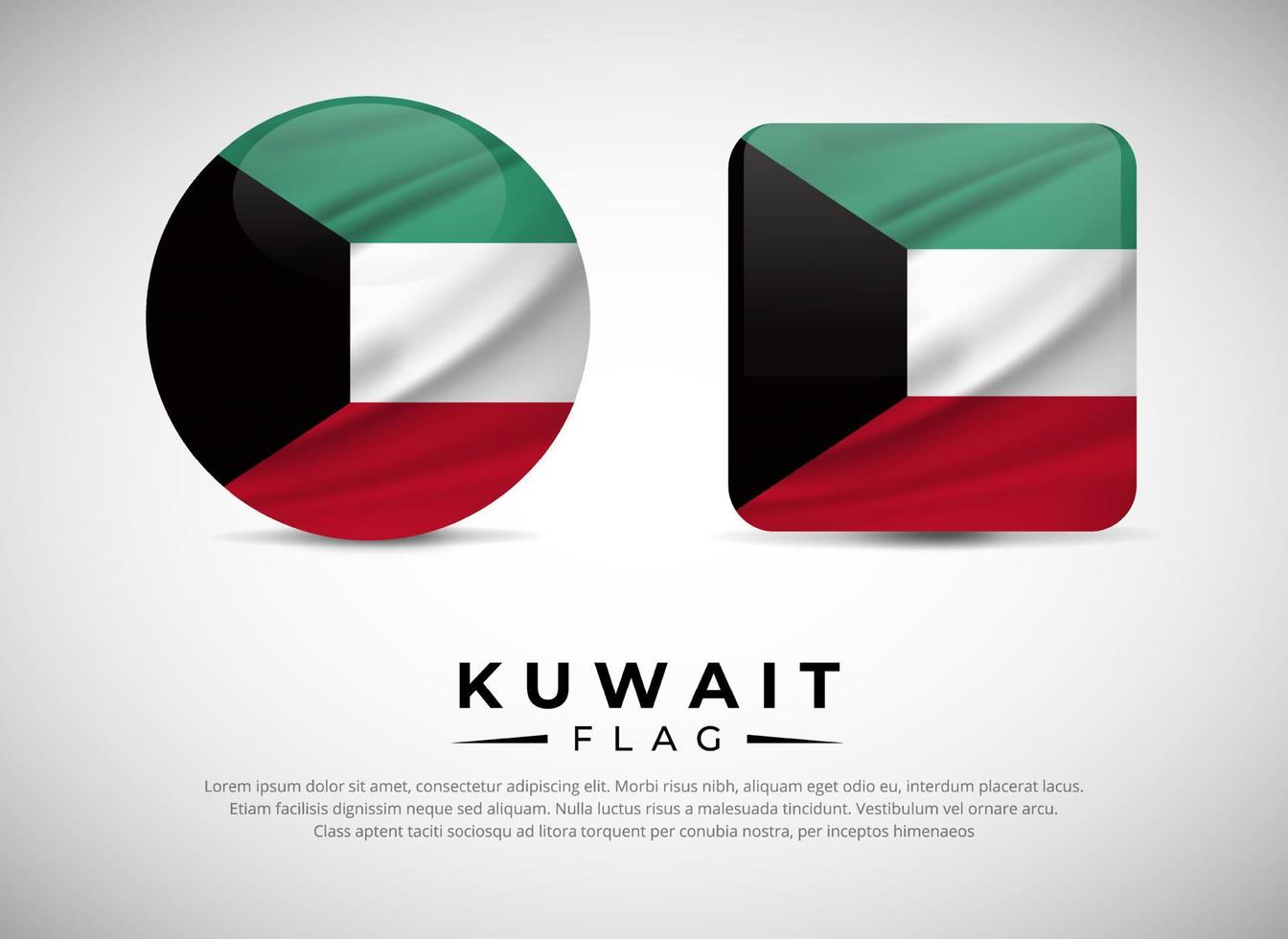 samling av kuwait flagga emblem ikon. kuwait flagga symbol ikon vektor
