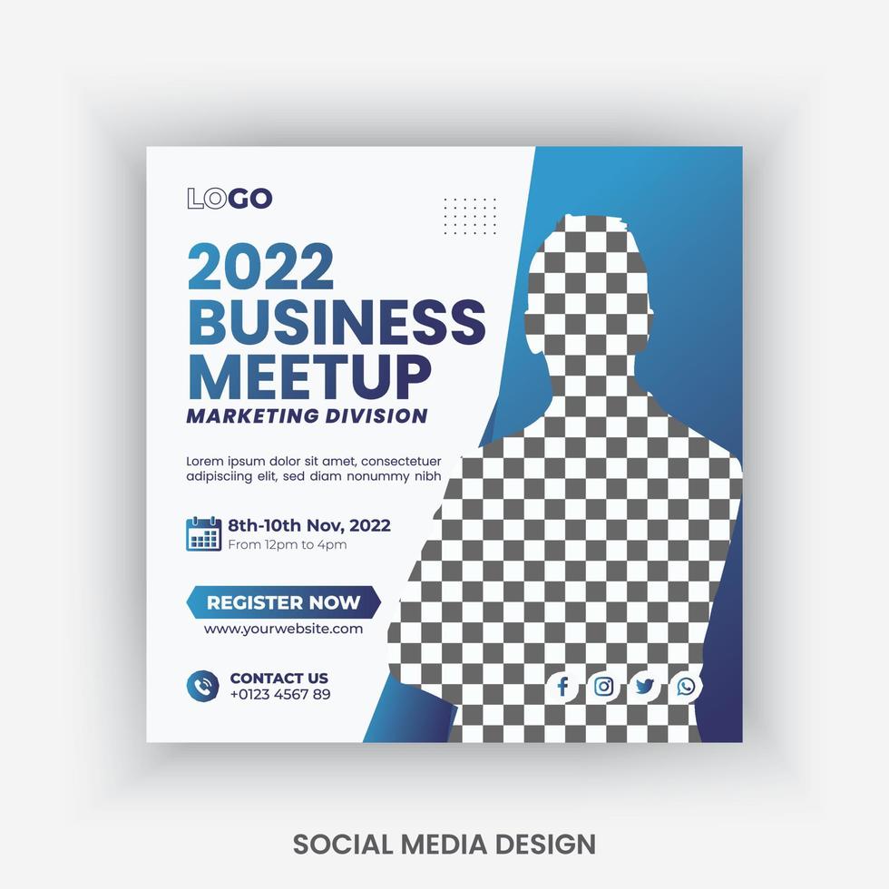 konferenz, business meetup, webinar social media post design vorlage vektor